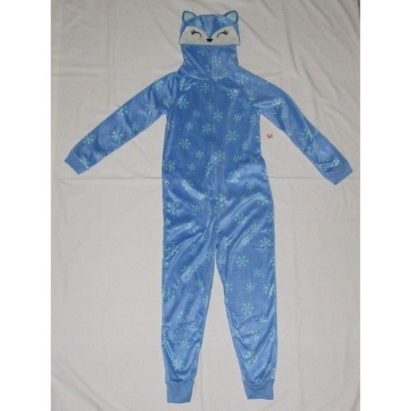 NEW One-Piece Pajamas Fleece Size S (7) Blanket Sleeper Union Suit Hooded Fox - Picture 2 of 12